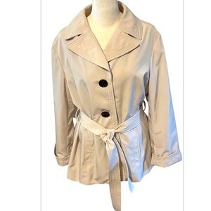 Esprit Vintage Trench Coat Ivory Sz Lg P Belted Careerwear Corpcore Fall Trend